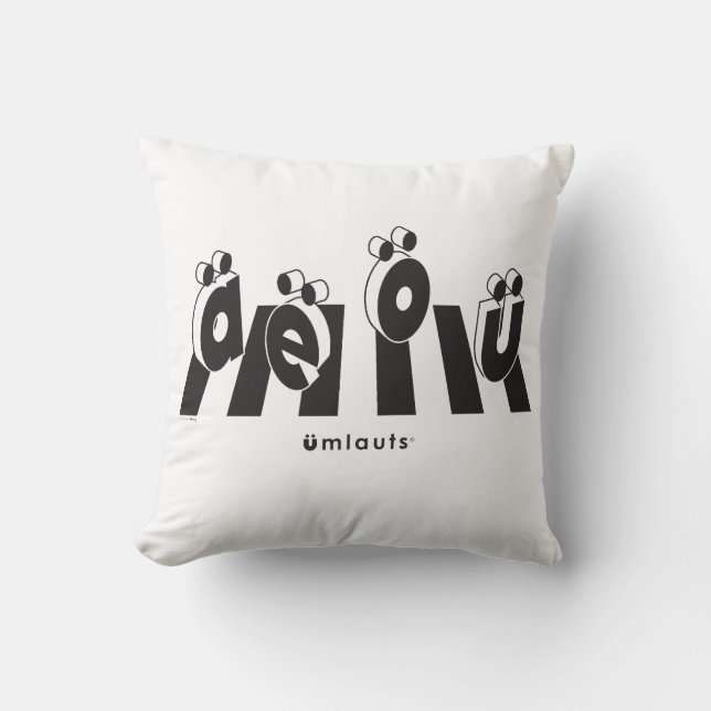 Almofada “Os Umlauts™ Cruzando” (Frente)