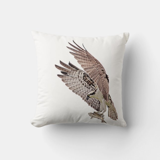 Almofada Osprey com um peixe (Frente)