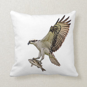 Almofada Osprey com um peixe
