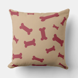Almofada Ossos de Cachorro Para Todos - Ossos Vermelho Escu