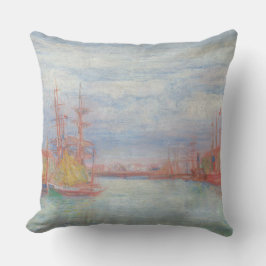 Almofada Ostend Harbor por James Ensor (1900)