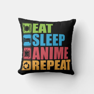 Almofada Otaku - Coma, Dorme, Anime, Repita - Manga, Engraç