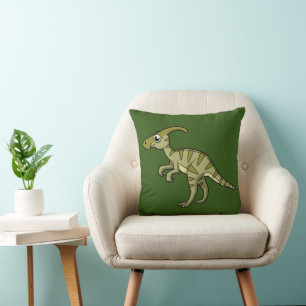 Almofada Ótima Ilustração De Um Dinossauro Parasaurolofico.