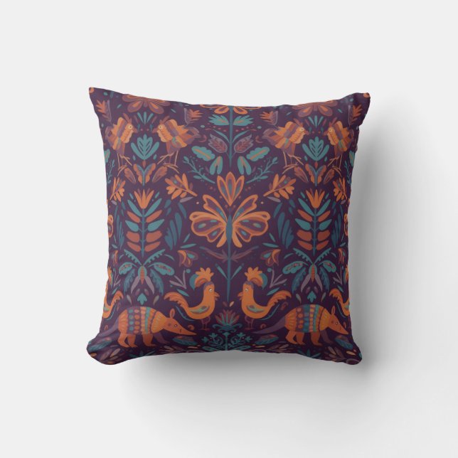 Almofada Otomi Mexican Decorative Throw Pillow (Frente)