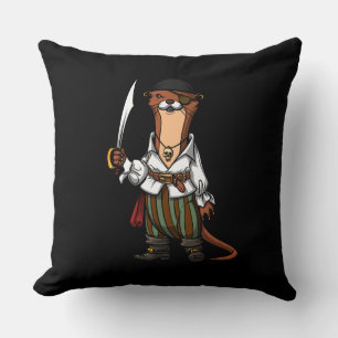 Almofada Otter Pirate Animal Sailor Capitão Animal