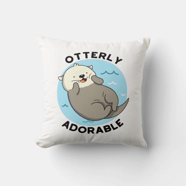 Almofada Otter Pun Engraçado Totalmente Adorável (Frente)