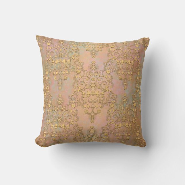 Almofada Ouro Aurora Fancy Antigo Renda Damask (Frente)