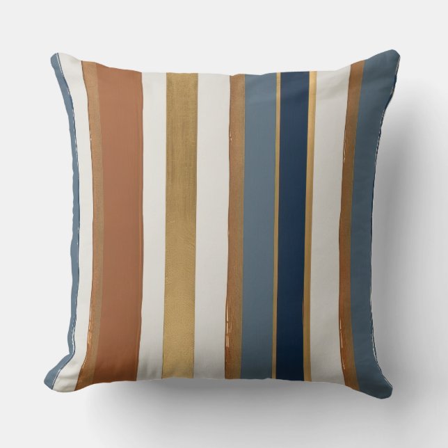 Almofada Ouro branco e tiras de cobre (Frente)