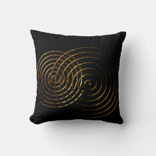 Almofada Ouro celta espiral do símbolo metálico