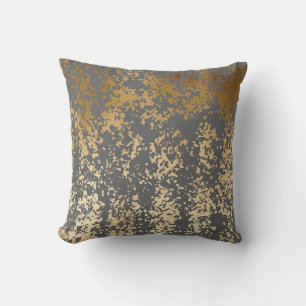 Almofada ouro elegante do falso do pintinho e brushstrokes
