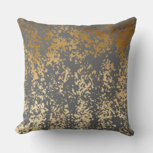 Almofada ouro elegante do falso do pintinho e brushstrokes