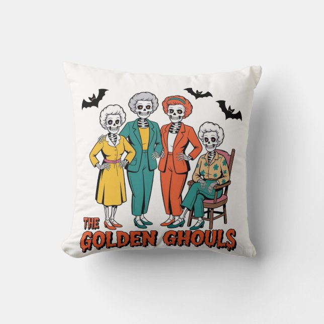 Almofada Ouro Ghouls Girls' Halloween (Frente)