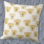 Almofada Ouro Labrador - Cachorro do Retriever<br><div class="desc">Pintura em aquarela de adoráveis cães Ouros Labrador Retriever,  perfeito para amantes de animais de estimação,  caminhoneiros de cães,  vestibulares de cães e veterinários. Arte original de Nic Squirrell.</div>