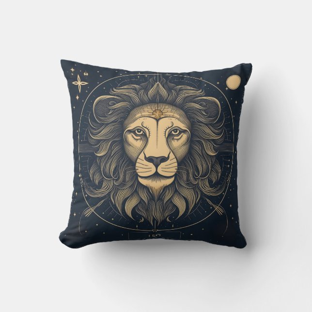 Almofada Ouro Leo Zodiac Astrologia (Frente)