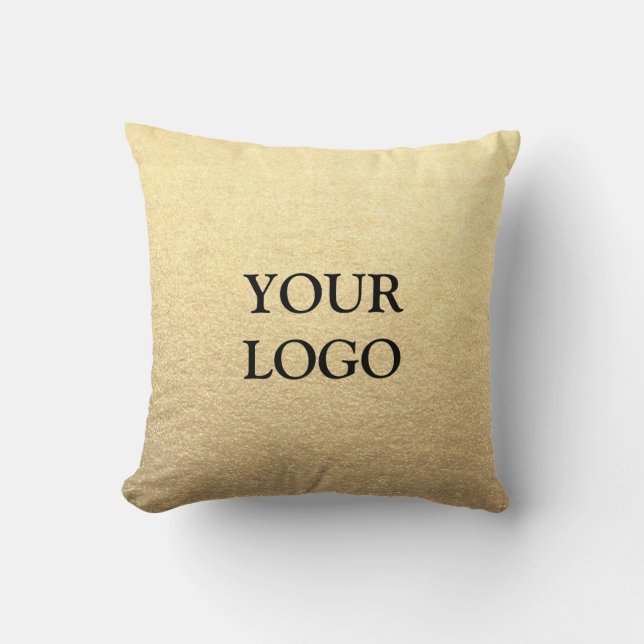 Almofada Ouro Limpo Simples Personalizado Sua Logo Aqui (Frente)
