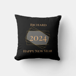 Almofada Ouro preto "Feliz ano novo" na moda personalizado