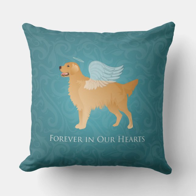 Almofada Ouro Retriever Angel Dog - Memorial Pet (Frente)