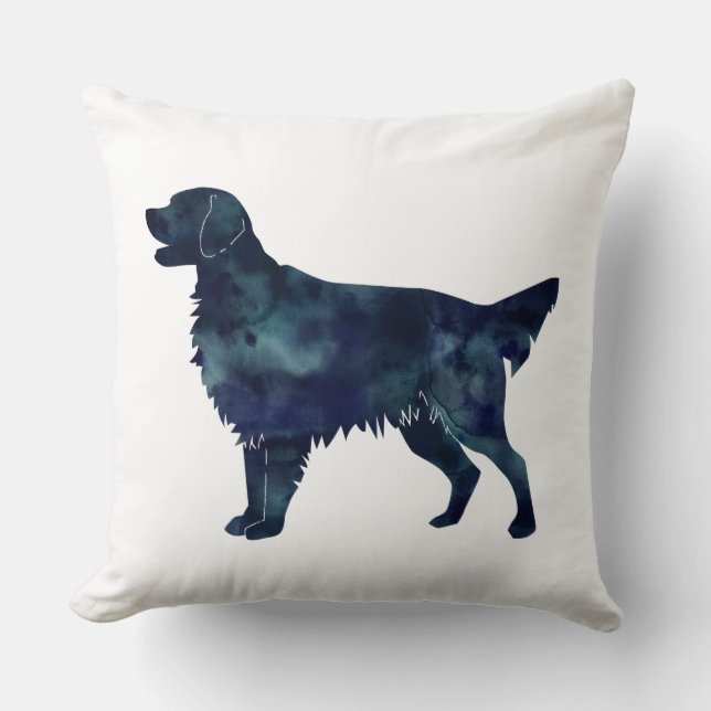 Almofada Ouro Retriever Black Watercolor (Frente)