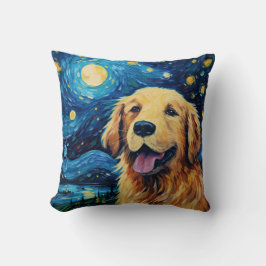 Almofada Ouro Retriever Starry Night