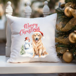 ALMOFADA OURO RETRIVER DOG SANTA HAT MERRISTMAS<br><div class="desc">Temos o caminho perfeito para aqueles que amam cachorros e Labrador e Ouros para decorar a casa durante a temporada de Natal! O nosso Travesseiro de Natal inspirado em fúria apresenta uma ilustração aquática de um cão com Santa Hat e um boneco de neve e um pinheiro verde.</div>