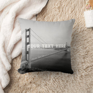 Almofada Ouro San Francisco Gate Black White Vintage