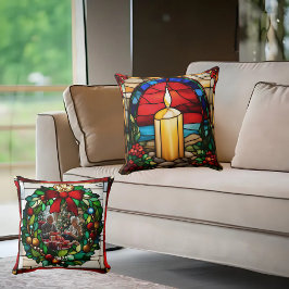 Almofada Ouro Vela de Natal Faux Vidro Escondido