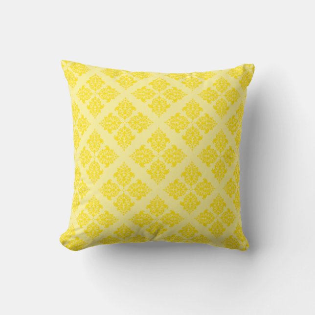 Almofada Ouro Yellow Marroquino Damask (Frente)