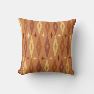 Almofada Ouros Atômicos de 1950 Estrelas Laranja