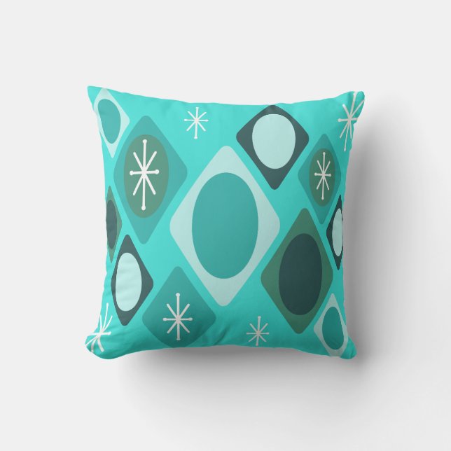 Almofada Ouros Ovais Starbursts Turquoise (Frente)