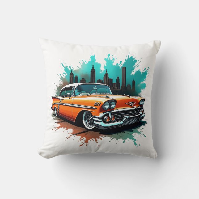 Almofada Ousada de Carro de 1958 com Design de Hor (Frente)