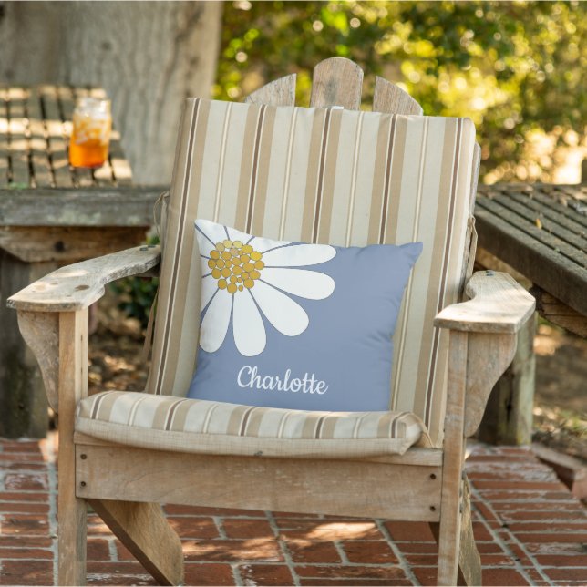 Almofada Outdoor Personalizado do Nome do Flor de Daisy Mod (Cadeira)