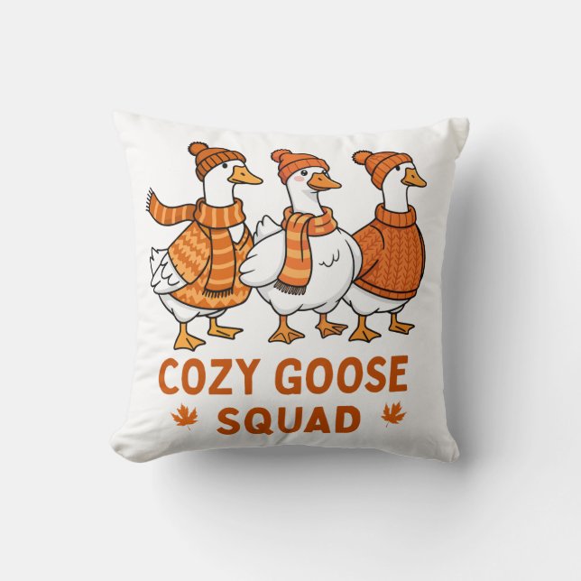 Almofada Outono da Esquadra de Goose Cozy (Frente)