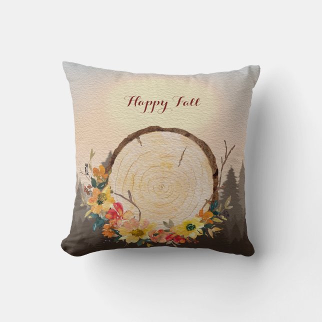 Almofada Outono Deixa Fogão Florestal (Frente)