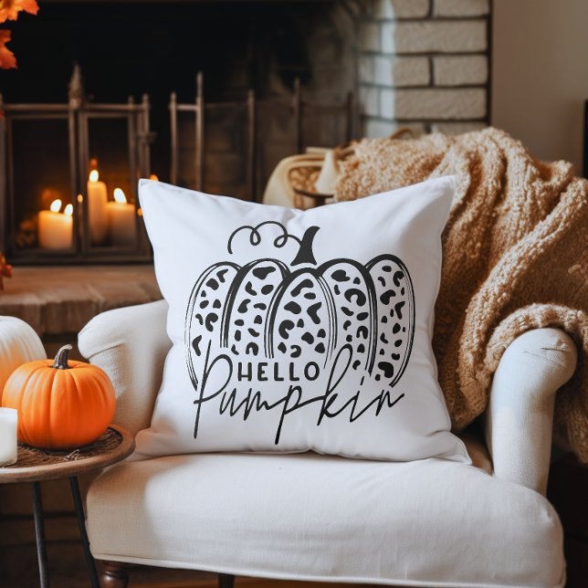 Almofada Outono Olá Abóbora (Hello Pumpkin Decorative Throw Pillow)