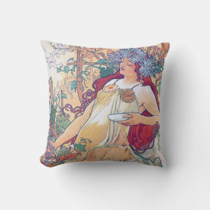 Almofada Outono (Quatro Assentos), Alphonse Mucha