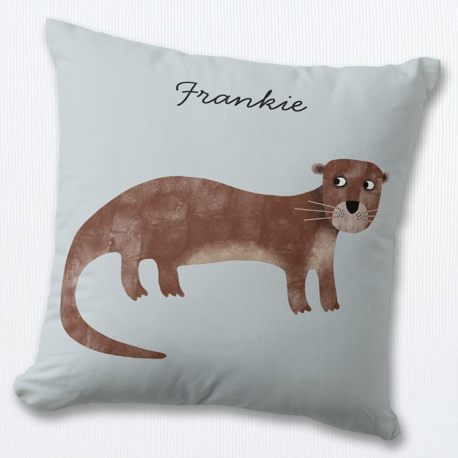 Almofada Outra Personalizada (Fun personalized otter throw pillow)
