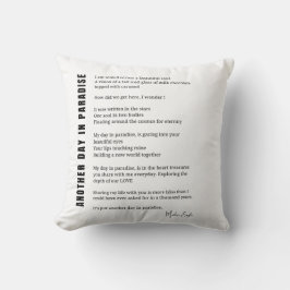 Almofada Outro dia no paraíso poema arte branca negra