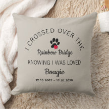 Over The Rainbow Bridge Photo Pet Memorial Beige