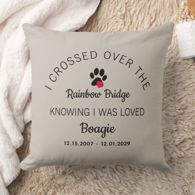Almofada Over The Rainbow Bridge Photo Pet Memorial Beige (Cobertor)