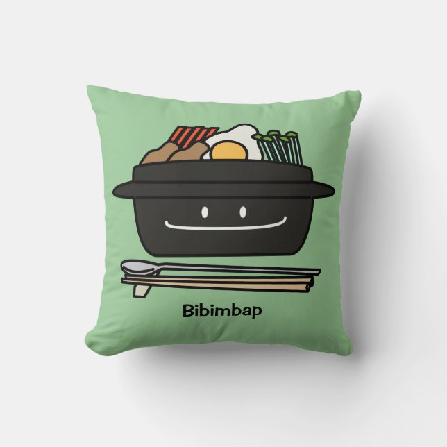 Almofada Ovo coreano dos vegetais do namul da bacia de (Frente)