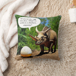 Almofada Ovo de Dinossauro Triceratops Humor Animal Engraça