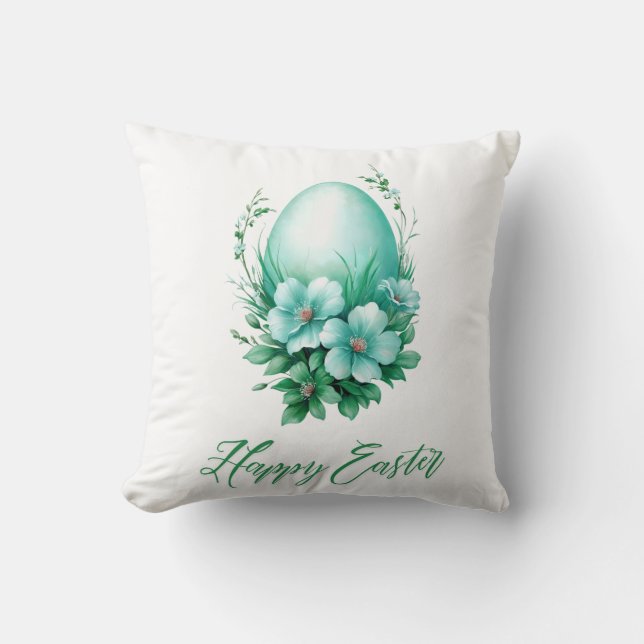 Almofada Ovo de Páscoa charmoso - Ilustração Festiva (Frente)