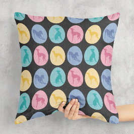 Almofada Ovos de Páscoa Cães de Greyhound Italianos Pastel 