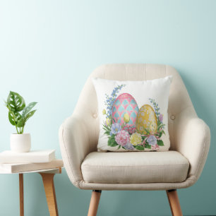 Almofada Ovos de Páscoa Decorados Por Aquarelas