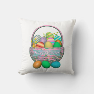 Almofada Ovos de Páscoa Pintados em Cesta