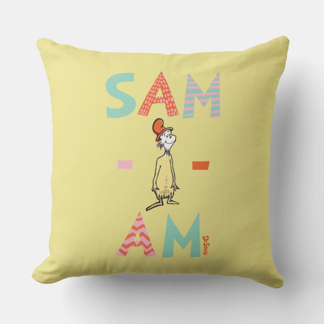 Almofada Ovos Verdes e Presunto | Sam-I-Am (Frente)