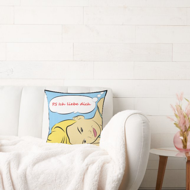 Almofada P.S. Eu te amo em alemão, P.S. Ich Liebe Dich (Sofá)