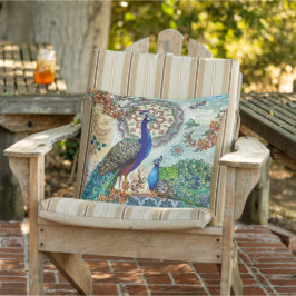 Almofada Paciência Floral Pássaro Pássaro de Peste Verde Az