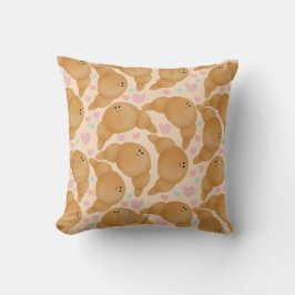 Almofada Padaria Kawaii Fofa Croissant Feliz Pastel