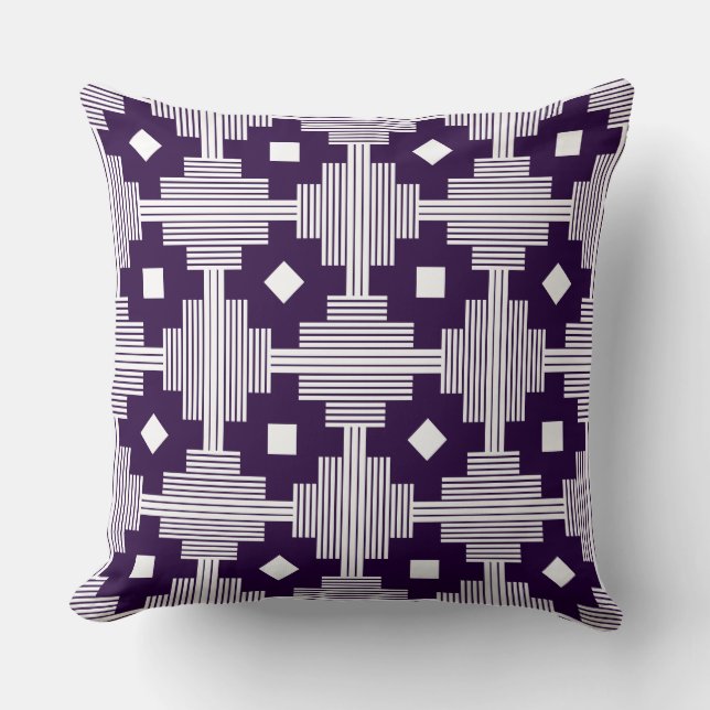 Almofada Padrão 061214 - Branco com Roxo Profundo 25003a (Frente)